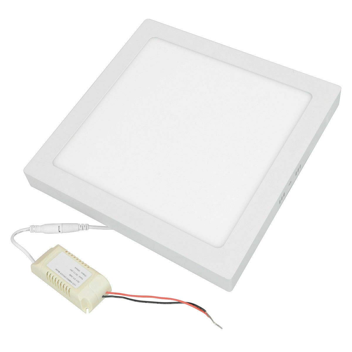 Luz Interior de Techo de Coche, Luz de Techo de 12 V 24 W para Autocaravana Caravana Furgoneta Camión Autobús Barco, 30 * 30 * 4 cm, Color Blanco