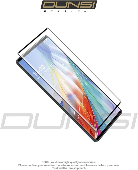 DUNSIHUI 3 Pack Screen Protector for L-G Wing 5G,Anti-Scratch 9H Hardness Full Coverage For L-G Wing 5G Black Edges Silk Print Tempered glass Protector Film.