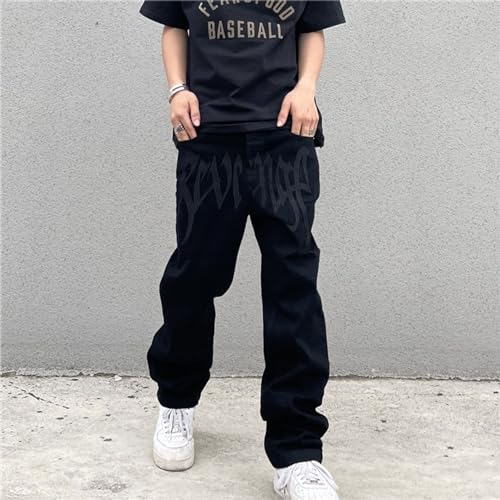 Mens Y2k Jeans Aesthetic Baggy Hip Hop Jeans Grunge Loose Denim Jogger Y2k Fashion Streetwear4
