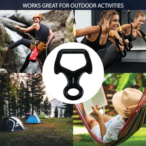 Fusion Climb Aluminum Descender Rescue Figure 8 Descender with Ears/Horns Rappelling Gear Belay Device Climbing Skills - Thumbnail 6