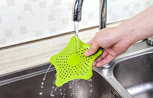 HEMJEX Silicone Sink Filter Bathroom Hair Catcher Star Shaped Strainer (Multi Colour) 3