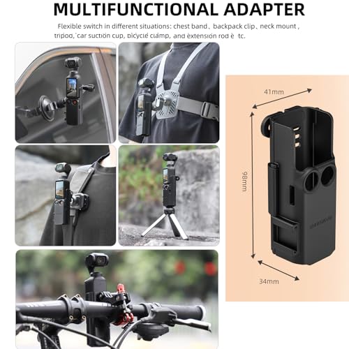 LICHIFIT Multi-Functional Expansion Adapter Mount for DJI OSMO Pocket 3 Camera Bracket Frame Case Protective Cage Holder with Cold Shoe and Foldable Two-Prong Interface - Image 4