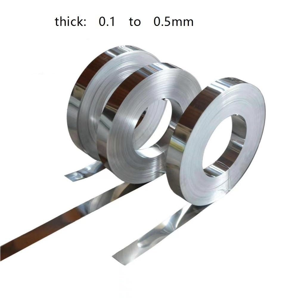 Tiras de lámina estrecha de acero inoxidable 301, 2 uds., bobina de Metal Industrial DIY de 5M(0.2mm x 20mm x 5 M)