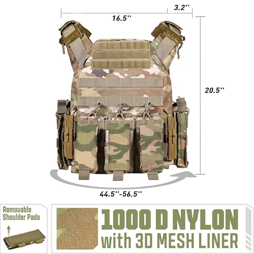 Image of GFIRE Tactical Vest, Quick Release Lightweight Breathable Vest for Training