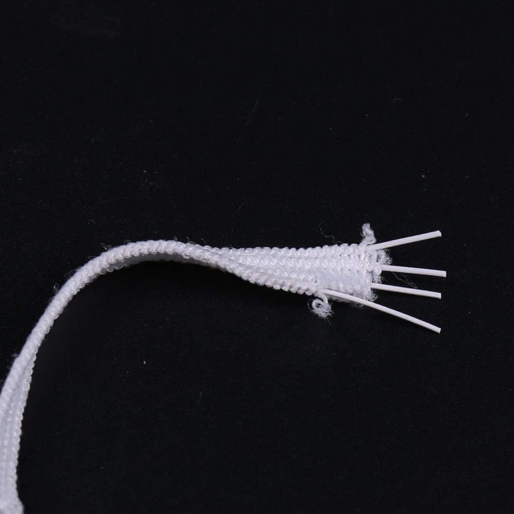 100Yard Lengt 1/4 Inch Width Braided Knitted Elastic Band White Elastic Cord Heavy Stretch High Elasticity Knit Elastic Band for Sewing Crafts DIY, Mask, Bedspread