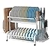 anmas power Abtropfgestell aus Edelstahl, 2 Ebenen, für Besteck, Teller, Utensilien, Halter (2 Etagen)