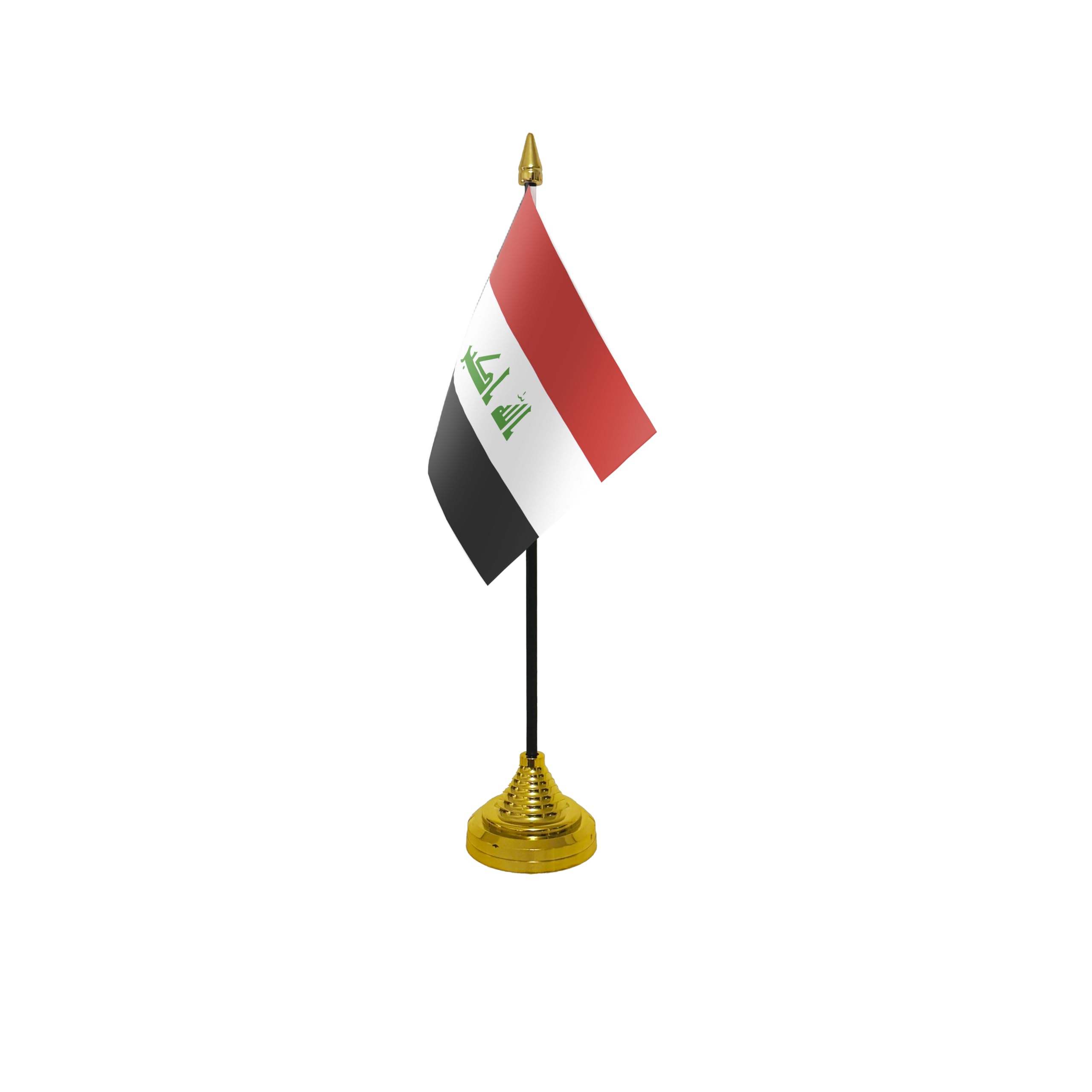 Flagtex Iraq (New) Small Table Flag With Gold Base