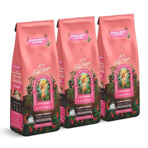 Dios Mio Coffee Light Roast En Grano Premium 12 Oz x3