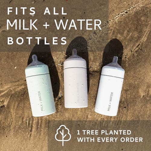Image of MILK & WATER Baby Bottle Nipples w / Adaptor Ring, BPA & PVA-Free, 2Pack