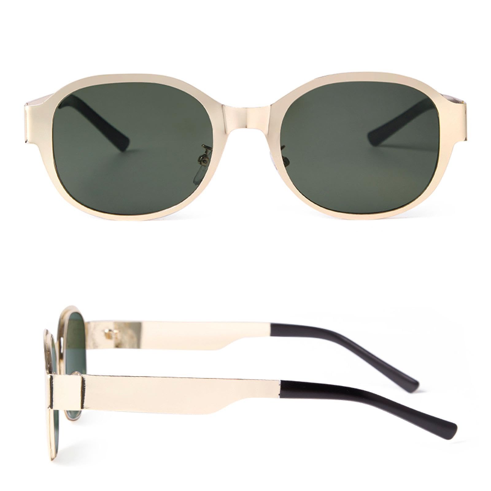 Occhiali da sole ovali con montatura in metallo retrò per donna uomo guida occhiali da sole maschili lenti di lusso Uv400