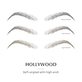 Bliss and Beyond USA, 2 Sheets Waterproof Eyebrow Tattoo Stickers - Long Lasting, Natural-Looking Fake Eyebrows for Alopecia, Chemo, Cancer Gift. Same Size | Natural Hollywood, Black