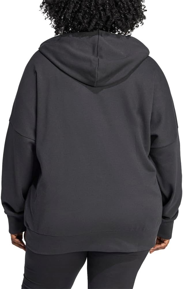 adidas Womens Essentials Linear Hoodie Athletic Outerwear Casual - Black