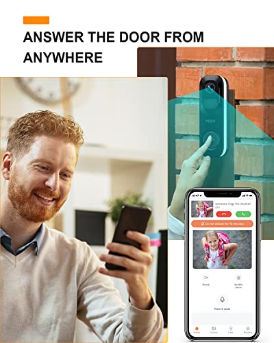 Dzees Doorbell Camera Wireless, 2K Video Doorbell Wireless, Wifi Doorbell With Ai Analysis, Rechargeable Wireless Battery, Ip65 Weatherproof, 2-Way Audio, 160º Wide-Angle, Anti Theft #TOP5
