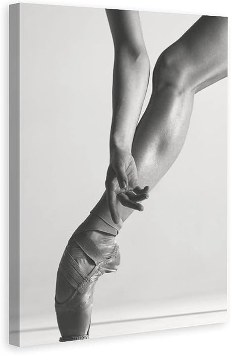 Amazon Com Jiedie Ballet Feet Point Black And White Canvas Poster Wall Art Decor Print Picture Paintings For Living Room Bedroom Decoration 16x24inchs 40x60cm Posters Prints