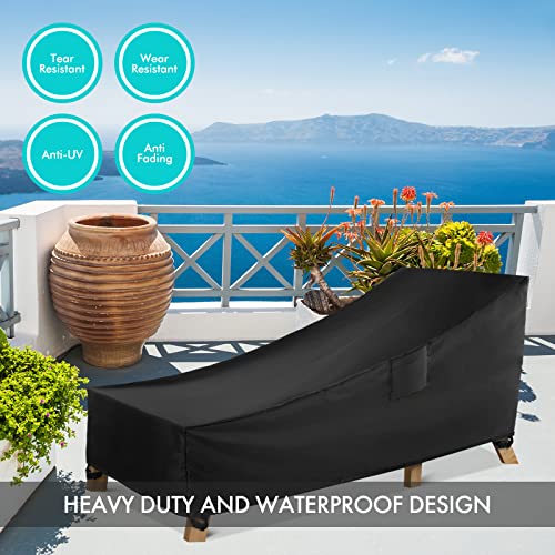 image for WLEAFJ Patio Chaise Lounge Cover Waterproof, Heavy Duty Outdoor Lounge