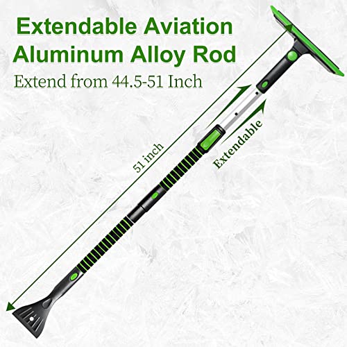 Seaaes 51 Inch Snow Broom And Ice Scraper For Windshield, Extendable Snow Brush With Foam Grip, Snow Ice Removal For Suv Truck Window #TOP5