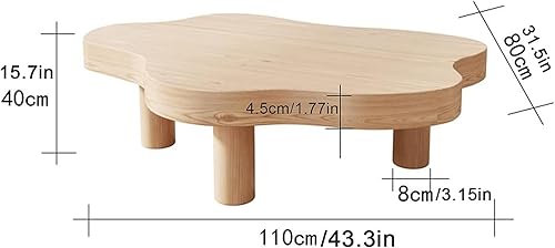 Miniatura 8 de Mesa auxiliar de nube irregular con 3 patas, mesa de café moderna de borde redondo grueso, bonita mesa auxiliar auxiliar para sala de estar,