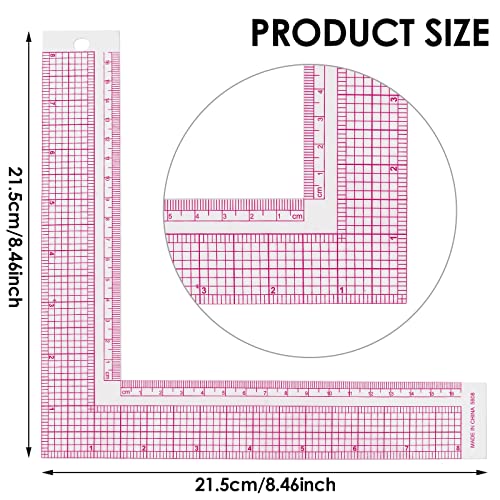 Miniatura 2 de Ouligay Regla Cuadrada L De 90 Grados, Regla De Forma Cuadrada De L De 90 Grados, Curva De Costura, Dibujo De Costura, Herramienta De Medición De Habilidad, Regla Profesional De Sastre