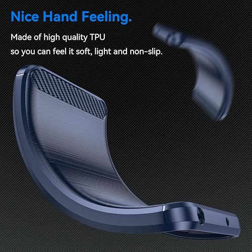 Image of Soft Carbon Fiber TPU Slim Military Grade Drop Protection Case Cover Compatible with Samsung Galaxy S25 Edge 5G (2025) (Carbon Blue)