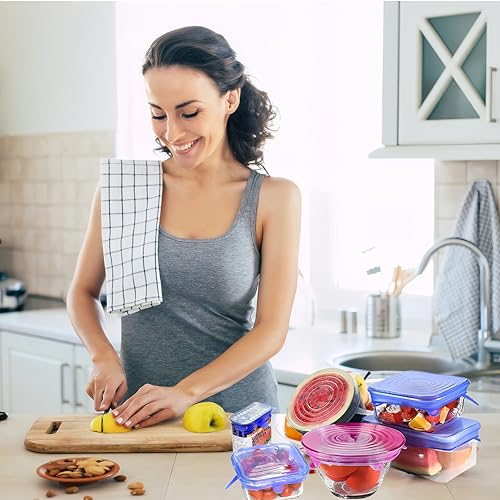 Couvercle en silicone extensible pour préserver la fraîcheur de vos bols et boîtes de restes