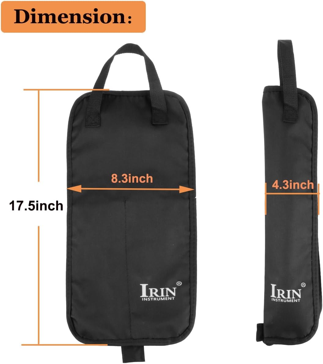 Portable Drumstick Bag with Hooks for Drum Set Mallets and Sticks image 2