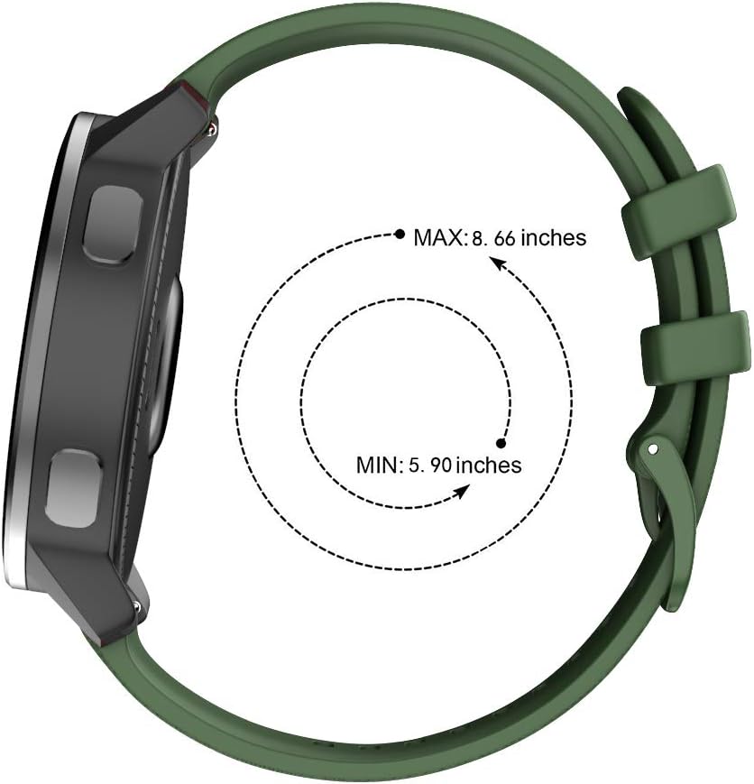 ISABAKE Replacement Band for Garmin Vivoactive 4 , Garmin Darth Vader, First Avenger, Polar Vantage M , 22mm Waterproof Quick Release Silicone Strap Wristband for Garmin Watch Accessories( ArmyGreen)