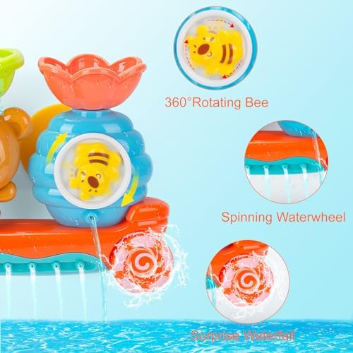 RILSO Bath Toys for Toddlers,Baby Bath Toy,Bath Toys for Kids,Water Bathtub Toy for Year Old Girls Boys Gifts,Toddlers Toys,Sensory Toy for Toddler — view 3