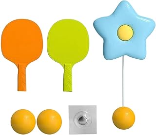 Tachiuwa Indoor Hanging Table Tennis Trainer Ping Pong Paddles and Balls Set Ping Pong Trainer Set Table Tennis Training Set 1 Button Rebound