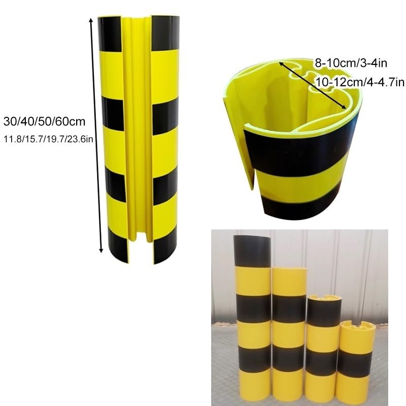 XPLKQXE Protector Columnas Industriales, Protectores Postes Para Estanterías Paletización, Protectores Contra Impactos Para Carretillas Elevadoras(Yellow-10-12cm,30cm/1pcs)