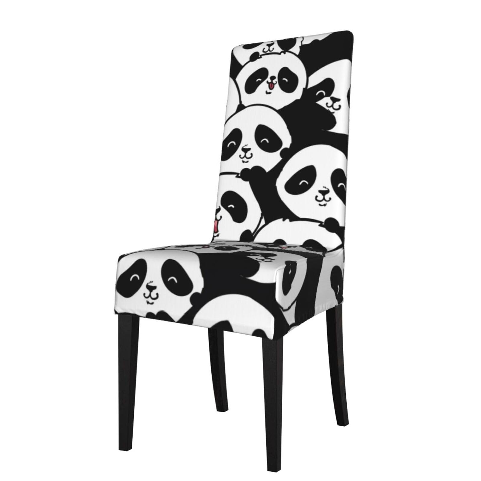 YYHWHJDE Panda Pattern Prints Protection Cover for Dining Chair – Stretchable Slipcovers for a Refreshing Dining Room Makeover