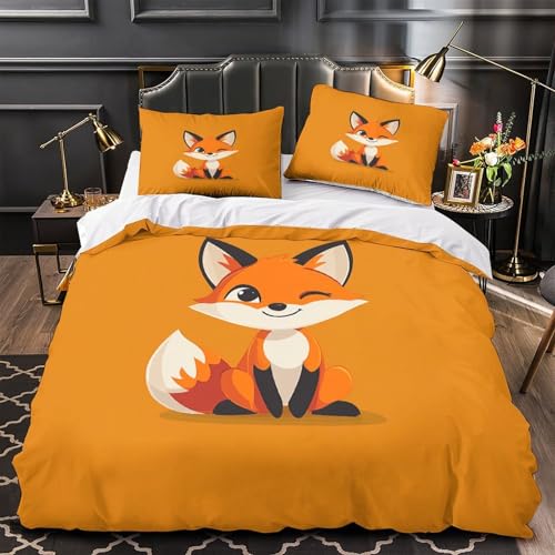 Housse de couette 220x240 caneton imprimé 3D microfibre douce