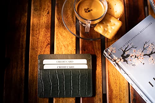 Image of BROWN BEAR Premium Branded Men's Pure German Nappa Leather, RFID ATM Card Holder (Green)