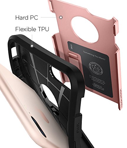 Image of Spigen Tough Armor Back Cover Case for iPhone 8 Plus | 7 Plus (TPU + Poly Carbonate | Rose Gold)