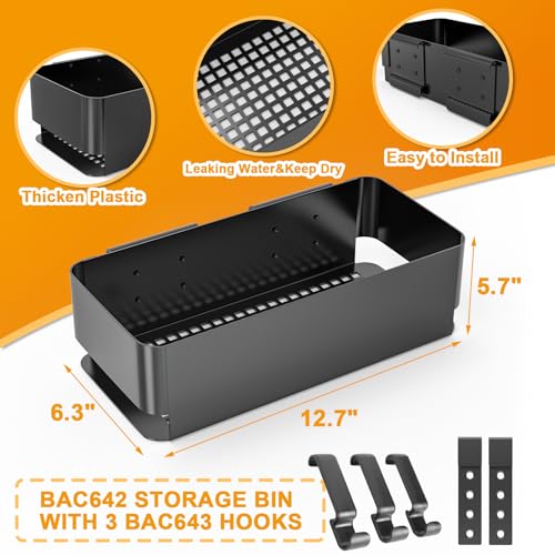 Grill Accessories for Traeger P.A.L. Pop-and-Lock Accessory Rail, Adjustable Paper Towels Holder & Storage Bin & Hooks for Traeger Timberline, Timberline XL, Ironwood, Ironwood XL, Flatrock Grill by BBQ-PLUS - Image 2