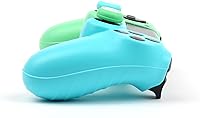 Vista 4 de RALAN Funda de silicona para controlador de color verde y azul dúplex para PS4, protector de agarre antideslizante compatible con controladores