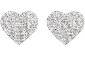 Rhinestone Heart Stud Earrings