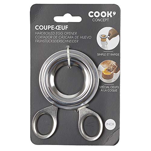 Easy Make CMKU6271 CORTADOR CÁSCARA HUEVO, Stainless Steel, Silber, One Size
