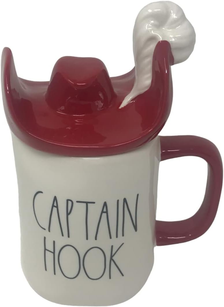 Rae Dunn by Magenta Princess Inspired Ceramic Coffee/Tea Mugs (Captain Hook/Red Handle), Various