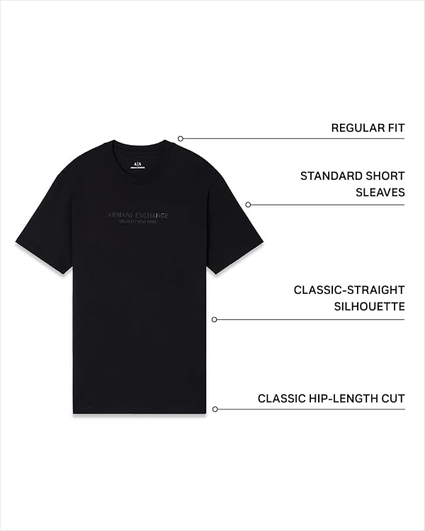 Armani Exchange mens Classic Crew Logo Tee T Shirt, Dark Blue, X-Large US by Armani Exchange - Used condition - US$22.81