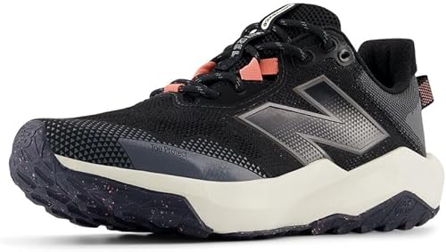 New Balance DynaSoft Nitrel V6, Zapatillas de Trail Running para Mujer, Negro/Castlerock/Sunfade Rojo, 6 M