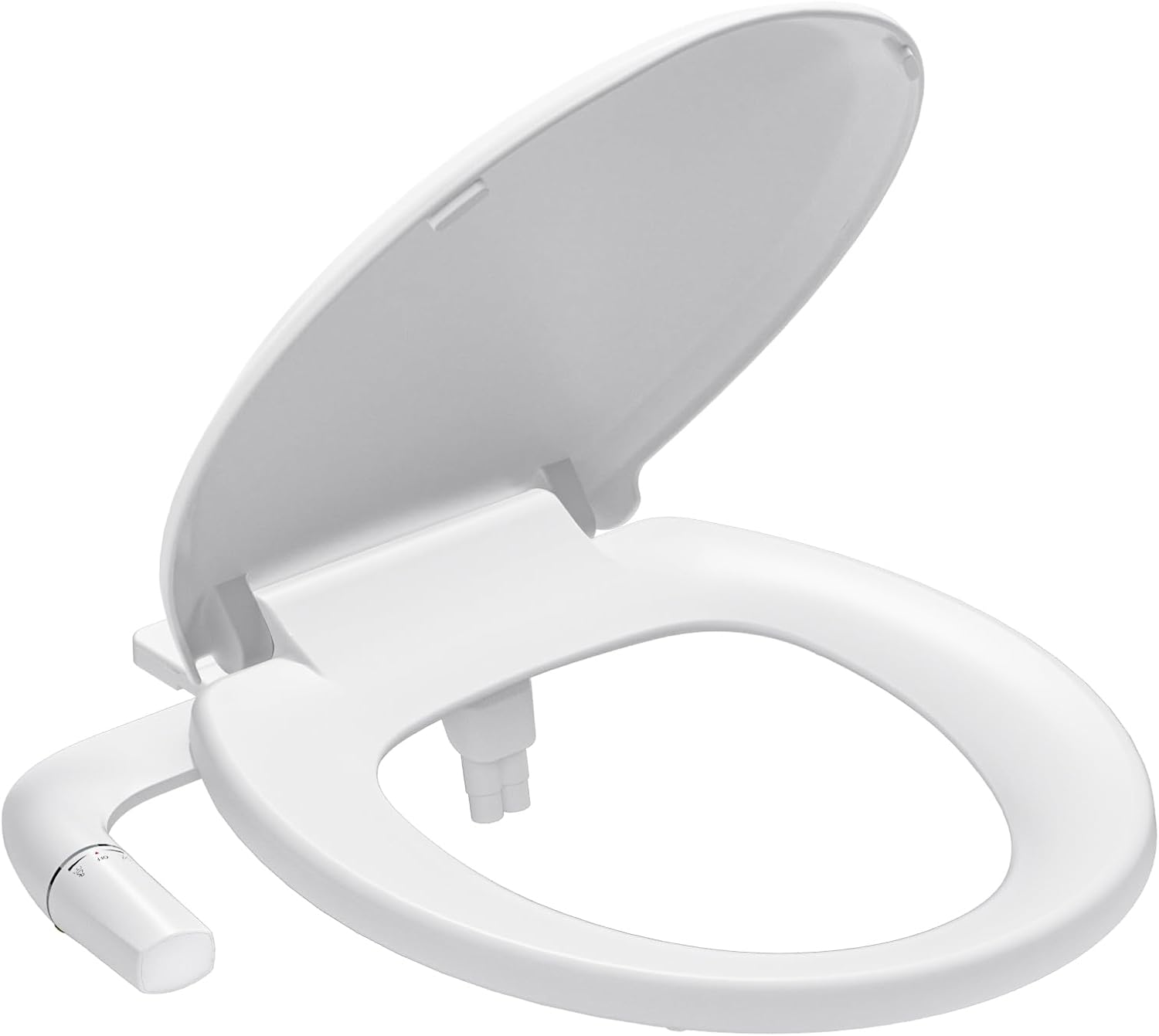 SAMODRA Bidet Toilet Seat Bundle with Soft Close - Non-Electric Dual Nozzle System, Quick-Release for Easy Installation & Clean (Round Seat & Bidet Bundle)