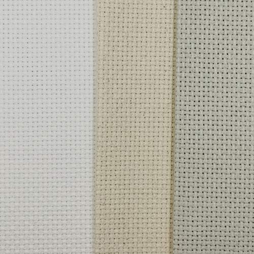 Image of KCS 3 pc of 12 inch x 18 inch 14CT Counted Cotton Aida Cloth Cross Stitch Fabric (Pearl Grey+White+Ecru)