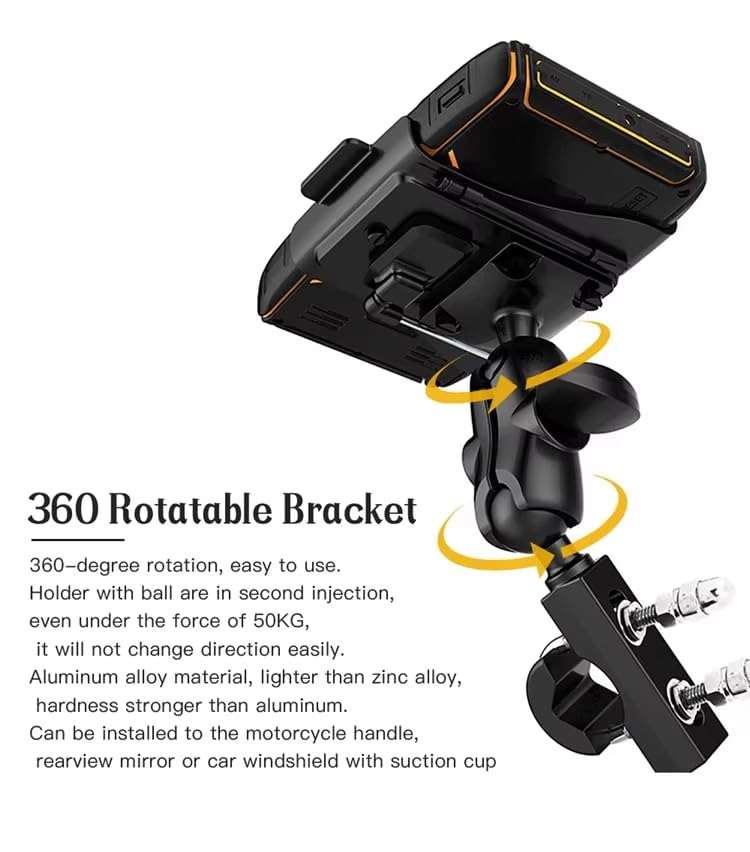 Image of MT5008 5-Inch Waterproof Motorcycle Touch Screen GPS - CarPlay & Android Auto, Bluetooth Intercom, Real-Time Navigation, Shockproof Metal Mount, Voice Control