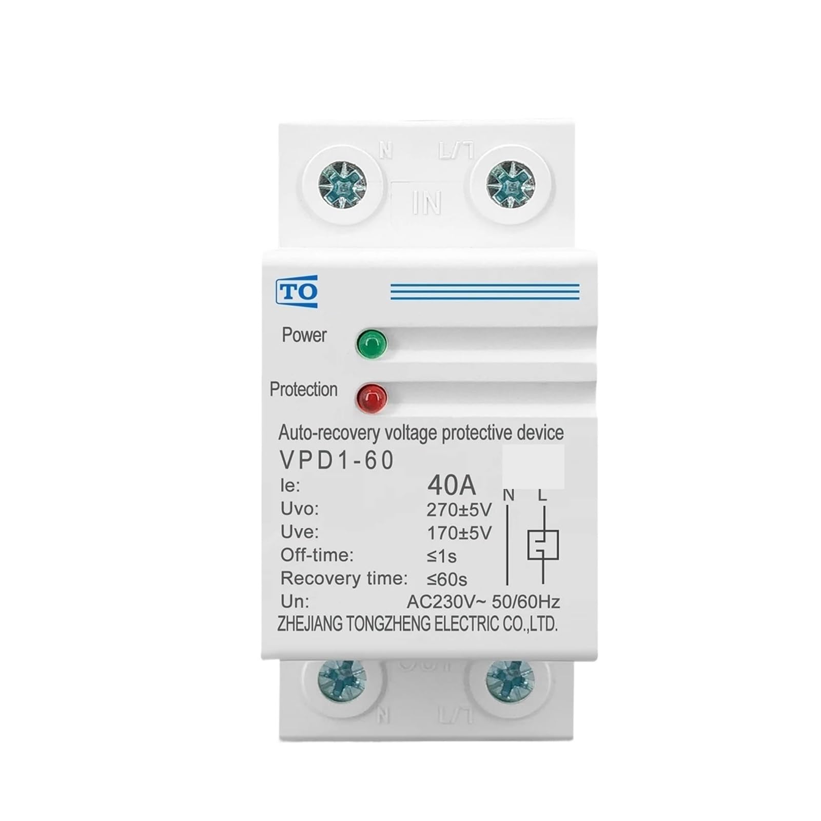 Relais de protection Rail Din 60A 230V avec reconnexion automatique