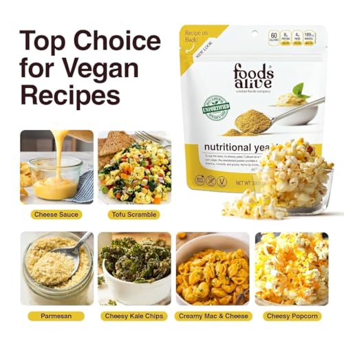 Image of Foods Alive | Non-Fortified Premium Nutritional Yeast Flakes | 30-oz | Unfortified Vegan Cheese Powder Seasoning