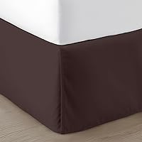 Vista 19 de SGI Bedding Falda de cama tamaño individual de 12 pulgadas con caída, estilo plataforma con ajuste seguro, aspecto clásico a medida, elegante