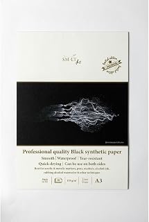 SM-LT - Bloque de bellas artes (155 gsm, A3-10 hojas), color negro