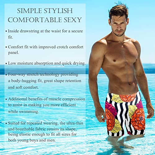 Pantalones cortos de natación jammer con secado rápido y diseño floral multicolor talla S 3