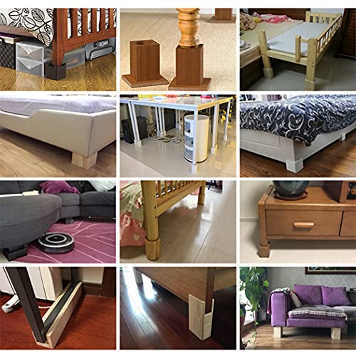 Patas de madera de 10 cm para elevar muebles en juego de 4 piezas 5