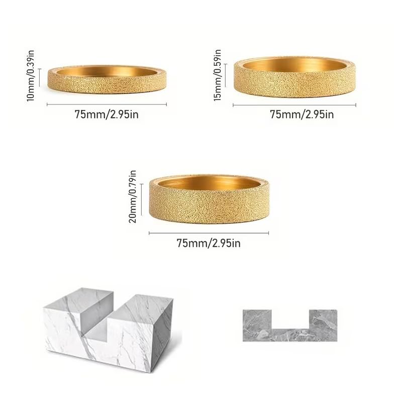 20 mm Parallel Flat Edge Diamond Grinding Wheel, Marble Edge Grinding, Stone Grinding, Granite Polishing Tool, Abrasive Wheel for Angle Grinder